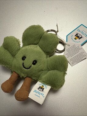 Jellycat shamrock bag charm